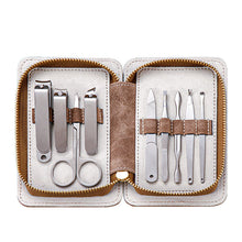 Load image into Gallery viewer, Suit 9 Pcs Zipper Manicure Manicure Set Full Set High-End Nail Scissor Set
