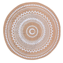 Load image into Gallery viewer, Round simple style natural color, evening placemat table mat coaster Japanese style, environmentally friendly fringed jute placemat
