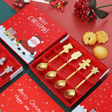 Load image into Gallery viewer, Cross-Border Stainless Steel Christmas Tableware Spoon Creative Coffee Spoon Gift Box Cute Suit
