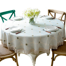 Load image into Gallery viewer, American Round Table Tablecloth 2 M Cotton Linen Dining Table Fabric Household round Decorative Tablecloth

