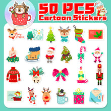 Load image into Gallery viewer, 50pcs Christmas Small Pendant Holiday Stickers Christmas Santa Claus Bell Gift Stickers
