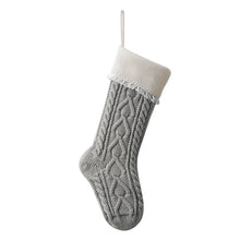 Load image into Gallery viewer, Christmas party decorations wool socks Christmas candy bag pendant love fringed socks
