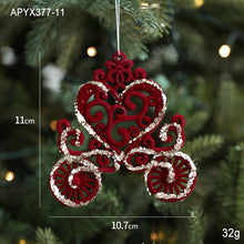 Load image into Gallery viewer, Flocking material Christmas pendant Holiday decoration Snowflake pendant Christmas tree pendant
