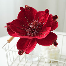 Load image into Gallery viewer, 2pcs Christmas decoration flower simulation magnolia Christmas tree decoration accessories
