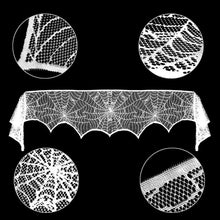 Load image into Gallery viewer, Halloween Tablecloth Spider Web Fireplace Towel Disposable Black Spider Web Lampshade Decorative Table Runner Ghost Festival Set

