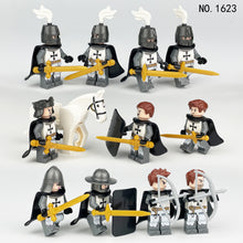 Load image into Gallery viewer, Mini Medieval Soldier Cartoon Figures-Doll Knight Corps Doll Model White Horse Black Shield Accessories
