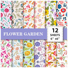 Load image into Gallery viewer, 12 Sheets/Pack Shein Floral Mix and Match Material Paper DIY Decorative Journal Card Background Paper
