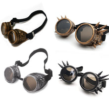 Load image into Gallery viewer, Halloween party cospiay dress up props steampunk glasses, vintage decorative eyewear

