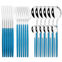 Load image into Gallery viewer, Stainless Steel Tableware 24-Piece Set Bright Portuguese Western Food Gold Knife, Fork and Spoon I
