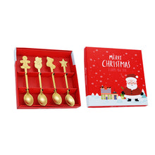 Load image into Gallery viewer, Cross-Border Stainless Steel Christmas Tableware Spoon Creative Coffee Spoon Gift Box Cute Suit
