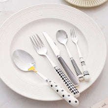 Load image into Gallery viewer, Porcelain Handle Knife, Fork and Spoon Suit Gift Box Stainless Steel Western Food Knife and Fork Household Creative Dessert Spoon Fruit Fork
