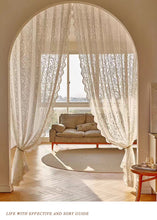 Load image into Gallery viewer, 132 * 213cm White French Lace Curtain Bedroom Window Screen
