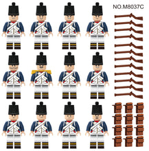 Load image into Gallery viewer, 12pcs/Set European Soldier 8037a Small Particle Infantry Doll Toy Model Royal Army Navy Doll Children Building Blocks

