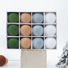 Load image into Gallery viewer, 6CM/12PCS Christmas Decorative Ball Set Flocking Ball Christmas Tree Ornament Pendant
