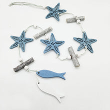 Load image into Gallery viewer, Blue Ocean Wooden Ornaments Creative Mediterranean Style Home Decoration Starfish Scallop Pendant
