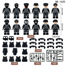 Load image into Gallery viewer, 1620# City Black Doll Weapon Military Police Doll Toy Children Building Block Accessories Toys
