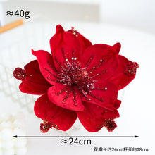 Load image into Gallery viewer, 2pcs Christmas decoration flower simulation magnolia Christmas tree decoration accessories

