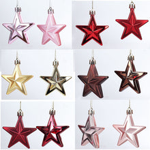 Load image into Gallery viewer, 12pcs/set Electroplating Five-Pointed Star Bright Christmas Tree Decorations Holiday Decorations

