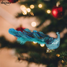 Load image into Gallery viewer, Christmas Tree Simulation Three-Dimensional Peacock Pendant Crafts Natural Feather
