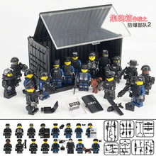 Load image into Gallery viewer, Children's Particle Building Blocks Toys Container Special Police Man Dog Shield Building Blocks Toys

