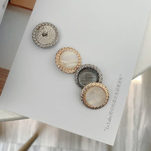 Load image into Gallery viewer, 5pcs/Set Clothing Accessories Pearlescent Brushed Metal Button Sweater Coat Button

