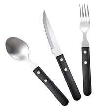 Load image into Gallery viewer, 3pcs/Set Western Food Knife, Fork and Spoon Pom Handle Steak Knife and Fork Western Tableware Combination Suit
