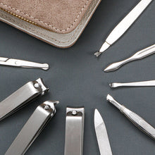 Load image into Gallery viewer, Suit 9 Pcs Zipper Manicure Manicure Set Full Set High-End Nail Scissor Set
