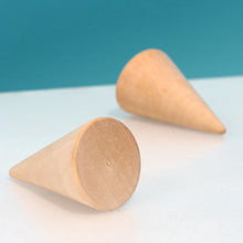 Load image into Gallery viewer, 3PCs/Set Creative Ring Display Stand Cone Counter Ring Setting Cone Solid Wood Base Jewelry Ornament Ornaments
