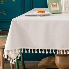 Load image into Gallery viewer, Rectangular Tablecloth Cotton Linen Tablecloth Waterproof and Oil-Proof Tablecloth Lace Design
