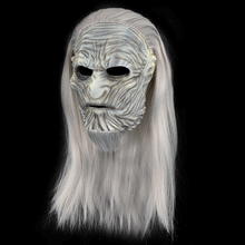 Load image into Gallery viewer, Halloween mask latex hood, White Walkers Night King mask, Halloween cos hood.
