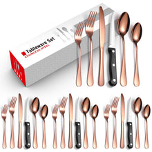 Load image into Gallery viewer, Set Stainless Steel 24-Piece Set 6-Piece Set Creative Western Food Steak Knife, Fork and Spoon
