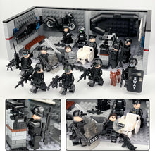 Load image into Gallery viewer, Minifigures Police Material Center Shield Tigercat Special Police Anti-Terrorism Assembled Toys
