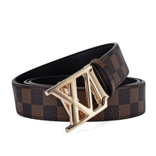 Load image into Gallery viewer, Business Casual Automatic Buckle Belt High-End Genuine Leather Fashion Check Pattren All-Match Pants Belt
