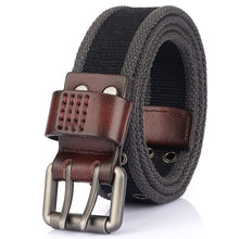 Load image into Gallery viewer, Thick Canvas Men's Double Pin Buckle Belt Jeans Casual Inner Belt
