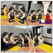 Load image into Gallery viewer, 12pcs/Set 1610 Basketball Doll Toy Small Particle Cartoon Doll Model Children Assembling Building Blocks Toy Stadium Scenery Ball
