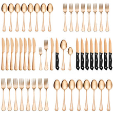 Load image into Gallery viewer, Stainless Steel Tableware Set for 8 People 48-Piece Set Western Food/Steak Knife, Fork and Spoon Six Components
