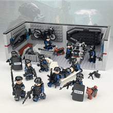 Load image into Gallery viewer, Minifigures Police Material Center Shield Tigercat Special Police Anti-Terrorism Assembled Toys

