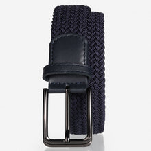Load image into Gallery viewer, In Stock 3.4cm Elastic Woven Belt Men's Punch-Free Elastic Canvas Belt Young Students Pin Buckle Belt
