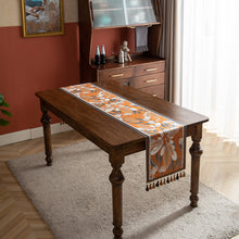 Load image into Gallery viewer, American Vintage Table Runner Yarn-Dyed Jacquard Tropical Rainforest Tassel Household Polyester Tablecloth Table Runner Tailstock Flag
