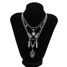 Load image into Gallery viewer, Dark Punk Necklace Set Heart Wings Pendant Neck Accessories Sword-Shaped Halloween Necklace
