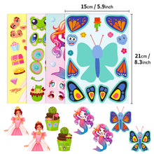 Load image into Gallery viewer, 6-36 Sheets/Pack Cartoon Puzzle Face Changing Stickers New Anime Personality Graffiti DIY Educational Puzzle Stickers
