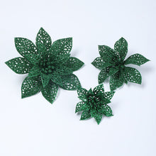 Load image into Gallery viewer, 12pcs/Set Christmas Tree Decorative Flowers Double-Layer Hollow Artificial Flowers
