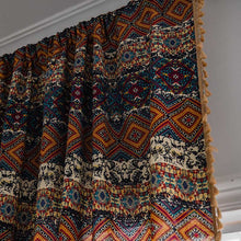 Load image into Gallery viewer, Bohemian Curtain Ethnic Style Yellow Square Printed Bedroom Curtain
