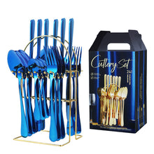 Load image into Gallery viewer, Product Stainless Steel Tableware 24-Piece Set 1010 Four Main Pieces Knife, Fork and Spoon
