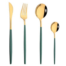Load image into Gallery viewer, Stainless Steel Tableware Portugal Steak Knife and Fork Portable Ins Hotel Western Style Golden Western Food Knife and Fork
