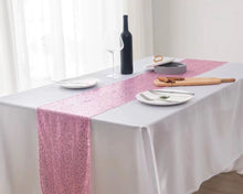 Load image into Gallery viewer, 2pcs Sequin Table Flag Wedding Ceremony Layout Tablecloth Table Runner Christmas Decoration Polyester Square Glitter Sequin
