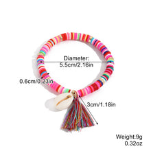 Load image into Gallery viewer, Bracelet Set Bracelet Multicolored Tassel Polymer Clay Shell Bohemian Bracelet
