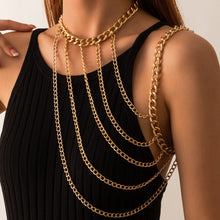 Load image into Gallery viewer, Neck Hanging Chain Clavicle Necklace Sexy Geometric U-Shaped Tassel Shoulder Body Chains
