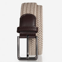 Load image into Gallery viewer, In Stock 3.4cm Elastic Woven Belt Men's Punch-Free Elastic Canvas Belt Young Students Pin Buckle Belt
