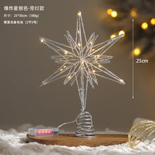 Load image into Gallery viewer, Christmas Tree Top Five-Pointed Star Christmas Decorations with Lights Christmas Decorations
